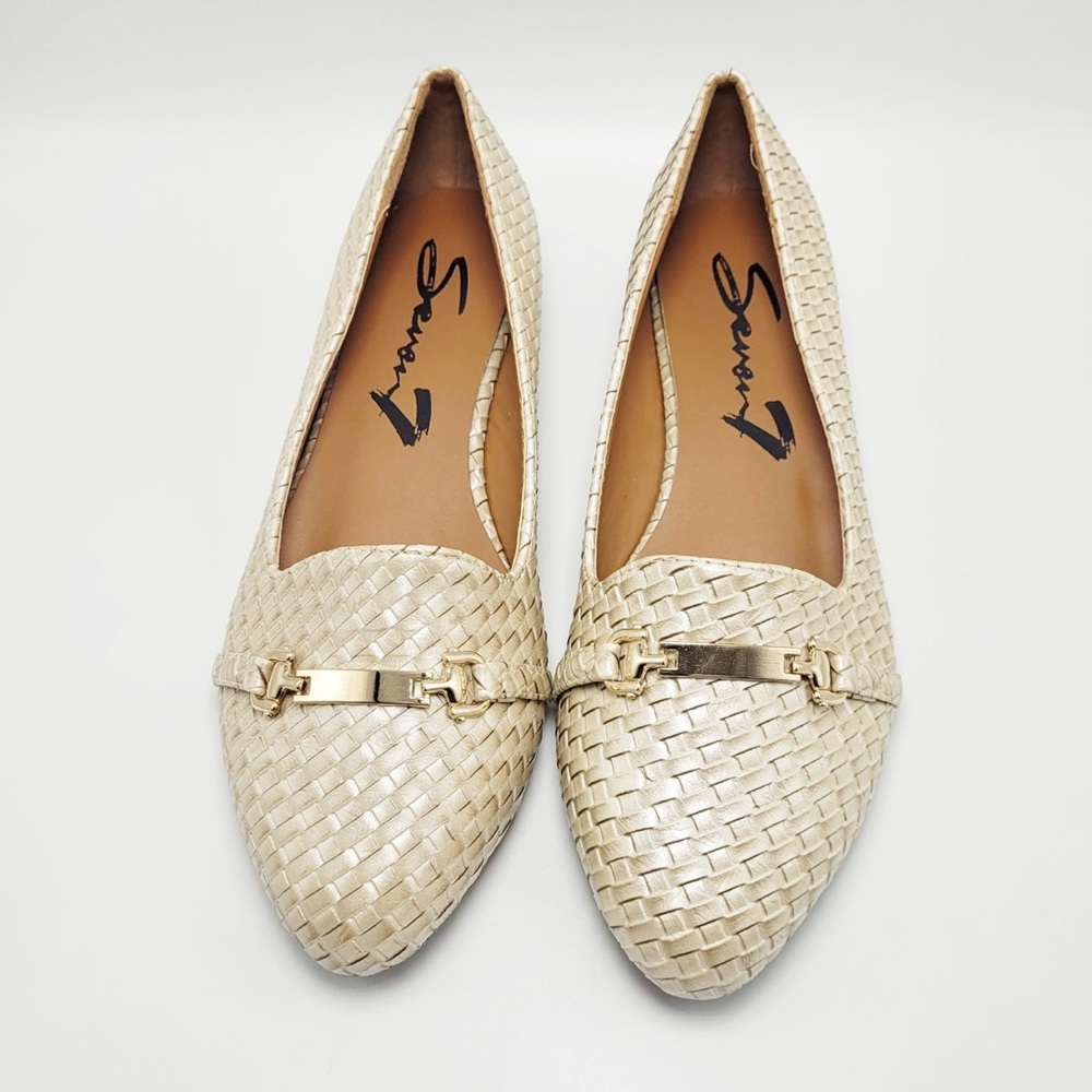 Seven7 Pearl Gigi Woven Buckle Flats